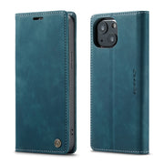 For iPhone 13 mini CaseMe-013 Multifunctional Retro Frosted Horizontal Flip Leather Case with Card Slot & Holder & Wallet (Blue)