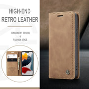 For iPhone 13 mini CaseMe-013 Multifunctional Retro Frosted Horizontal Flip Leather Case with Card Slot & Holder & Wallet (Brown)