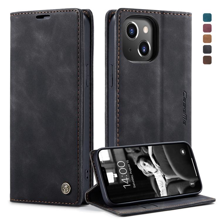 For iPhone 13 CaseMe-013 Multifunctional Retro Frosted Horizontal Flip Leather Case with Card Slot & Holder & Wallet(Black) - free shipping - PMC Jewellery - Order now!