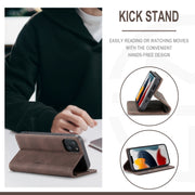 For iPhone 13 CaseMe-013 Multifunctional Retro Frosted Horizontal Flip Leather Case with Card Slot & Holder & Wallet(Coffee)