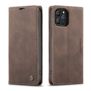 For iPhone 13 Pro Max CaseMe-013 Multifunctional Retro Frosted Horizontal Flip Leather Case with Card Slot & Holder & Wallet (Coffee)