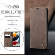 For iPhone 13 Pro Max CaseMe-013 Multifunctional Retro Frosted Horizontal Flip Leather Case with Card Slot & Holder & Wallet (Coffee)