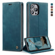 For iPhone 13 Pro Max CaseMe-013 Multifunctional Retro Frosted Horizontal Flip Leather Case with Card Slot & Holder & Wallet (Blue) - free shipping - PMC Jewellery - Order now!
