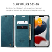 For iPhone 13 Pro Max CaseMe-013 Multifunctional Retro Frosted Horizontal Flip Leather Case with Card Slot & Holder & Wallet (Blue)