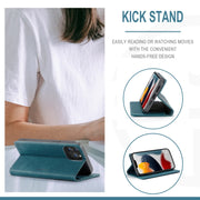 For iPhone 13 Pro Max CaseMe-013 Multifunctional Retro Frosted Horizontal Flip Leather Case with Card Slot & Holder & Wallet (Blue)