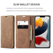 For iPhone 13 Pro Max CaseMe-013 Multifunctional Retro Frosted Horizontal Flip Leather Case with Card Slot & Holder & Wallet (Brown)