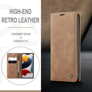 For iPhone 13 Pro Max CaseMe-013 Multifunctional Retro Frosted Horizontal Flip Leather Case with Card Slot & Holder & Wallet (Brown)