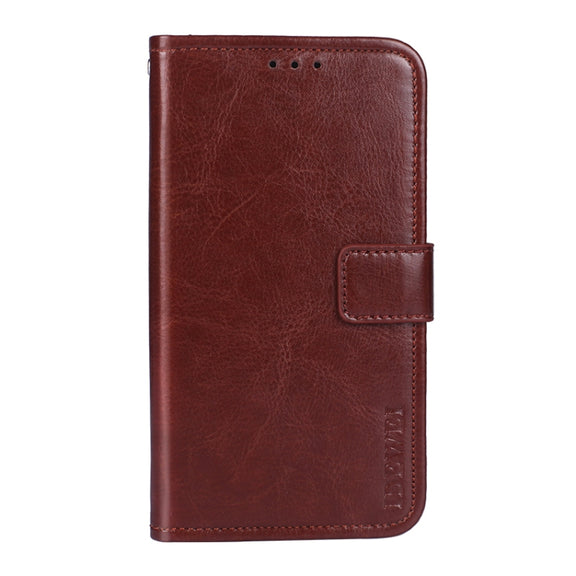 idewei Crazy Horse Texture Horizontal Flip Leather Case with Holder & Card Slots & Wallet For Tecno Spark 7P(Brown)