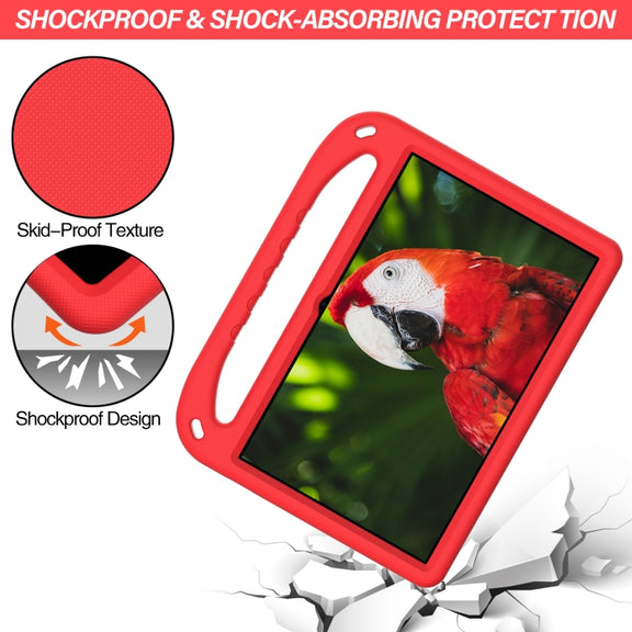 For Lenovo Tab P11 TB-J606F / Tab P11 Plus TB-J607F Portable Handle EVA Shockproof Anti Falling Protective Case with Triangle Holder(Red)