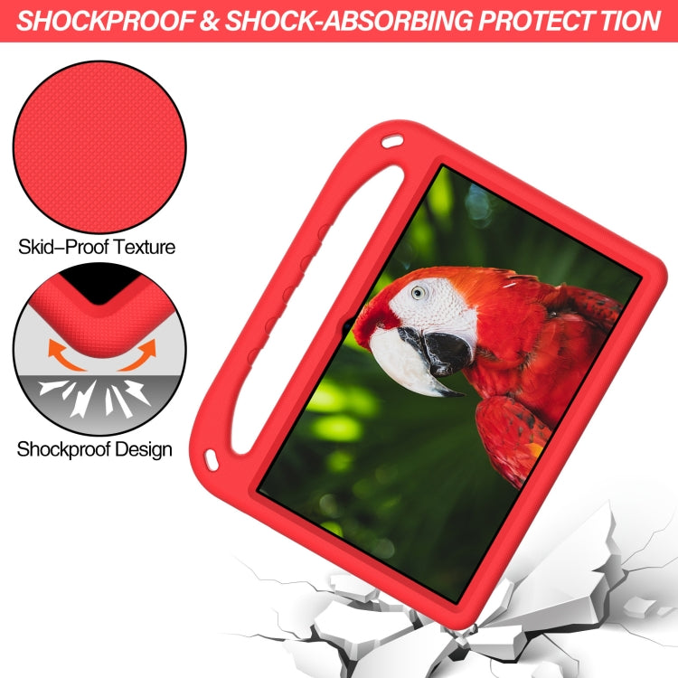 For Lenovo Tab P11 TB-J606F / Tab P11 Plus TB-J607F Portable Handle EVA Shockproof Anti Falling Protective Case with Triangle Holder(Red)