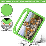 For Lenovo Tab P11 TB-J606F / Tab P11 Plus TB-J607F Portable Handle EVA Shockproof Anti Falling Protective Case with Triangle Holder(Green)