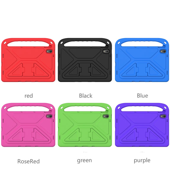 For Lenovo Tab P11 TB-J606F / Tab P11 Plus TB-J607F Portable Handle EVA Shockproof Anti Falling Protective Case with Triangle Holder(Blue)