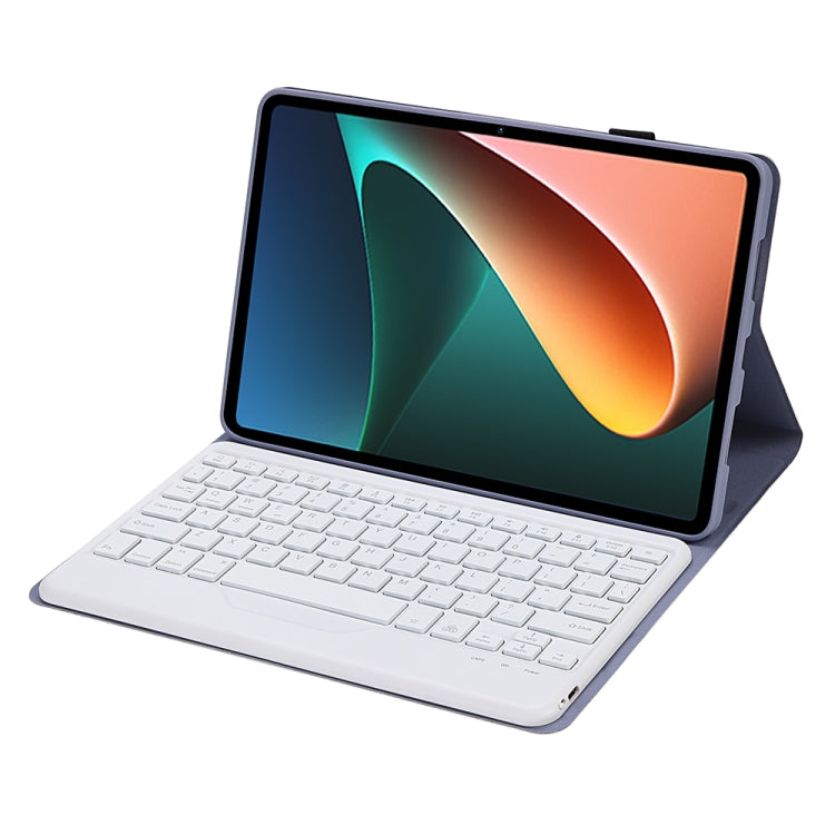 A0N5BS Ultra-thin Tri-color Backlight Detachable Lambskin Texture TPU Bluetooth Keyboard Leather Tablet Case with Holder For Xiaomi Pad 5 / 5 Pro(Purple) - Others Keyboard by PMC TechLife | Online Shopping South Africa | PMC TechLife