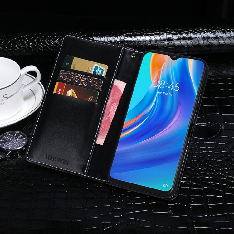 For Tecno Spark 7P idewei Crocodile Texture Horizontal Flip Leather Case with Holder & Card Slots & Wallet(Dark Blue) - Tecno Cases by idewei | Online Shopping South Africa | PMC TechLife | Buy Now Pay Later Mobicred