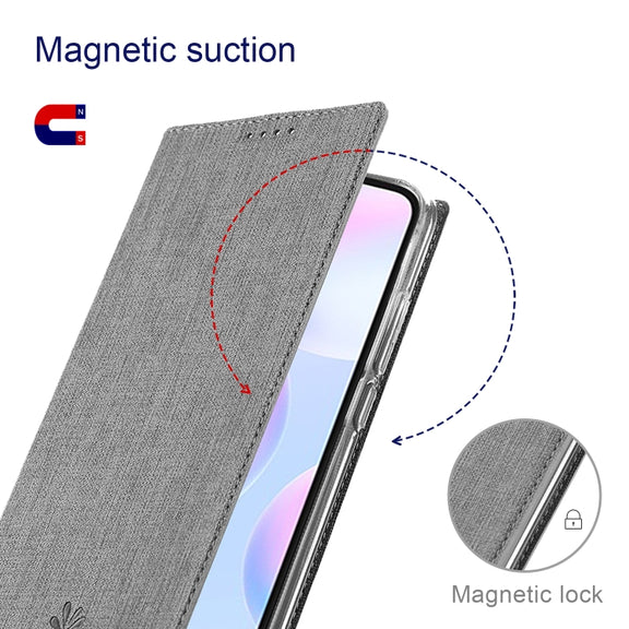 For Sharp Aquos R6 ViLi DMX Series Shockproof TPU + PU Leather Magnetic Attraction Horizontal Flip Case with Card Slot & Holder(Grey)