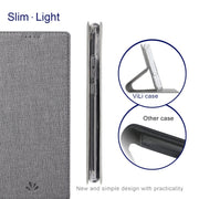 For Sharp Aquos R6 ViLi DMX Series Shockproof TPU + PU Leather Magnetic Attraction Horizontal Flip Case with Card Slot & Holder(Grey)