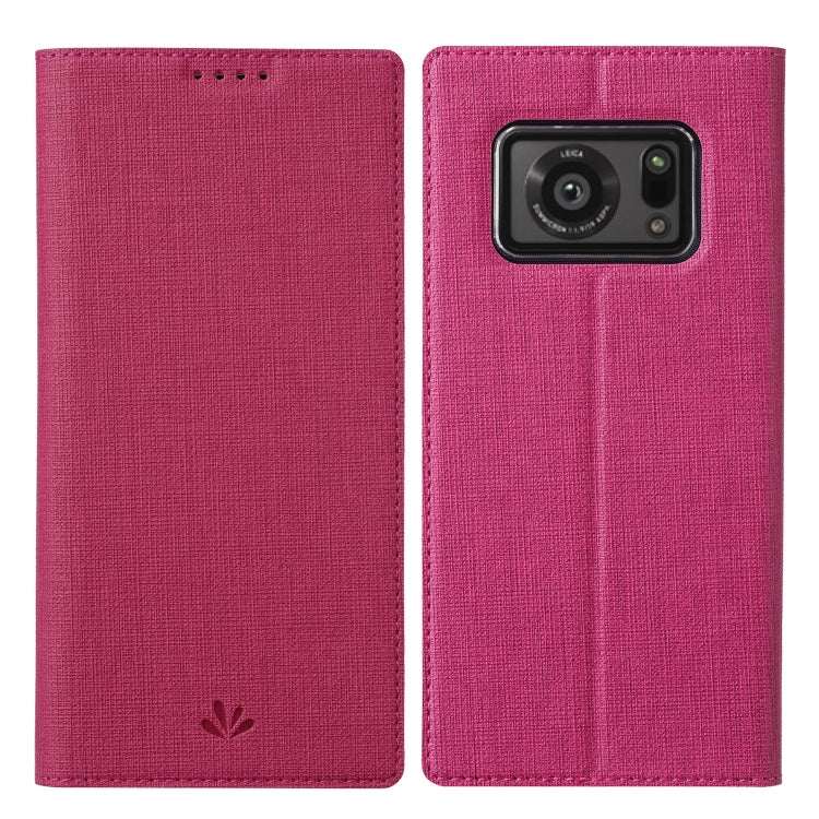 For Sharp Aquos R6 ViLi DMX Series Shockproof TPU + PU Leather Magnetic Attraction Horizontal Flip Case with Card Slot & Holder(Rose Red) - free shipping - PMC Jewellery - Order now!