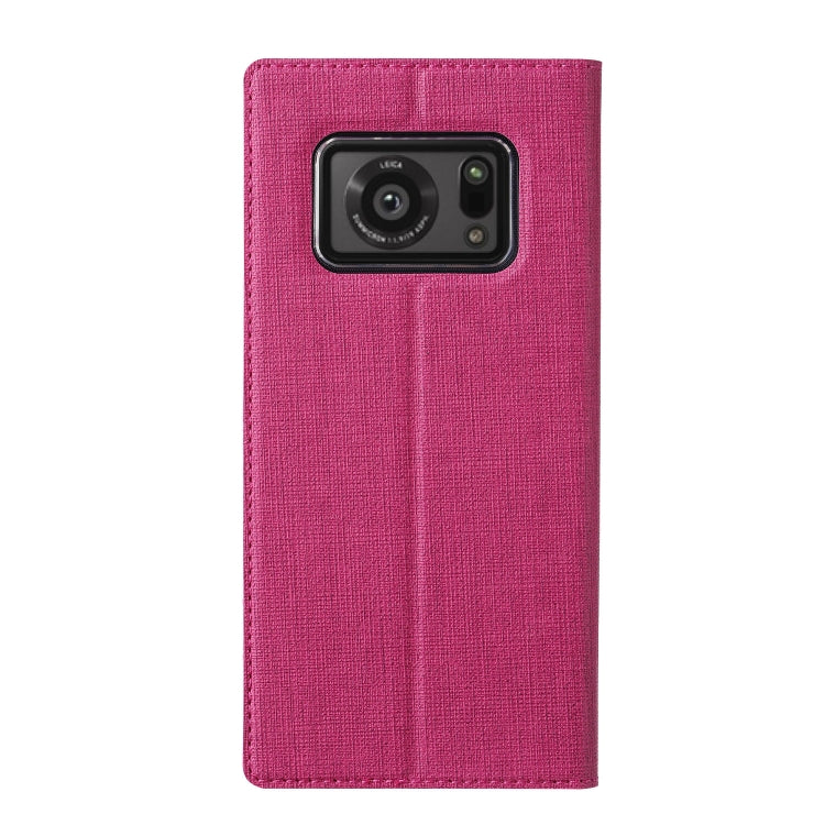 For Sharp Aquos R6 ViLi DMX Series Shockproof TPU + PU Leather Magnetic Attraction Horizontal Flip Case with Card Slot & Holder(Rose Red) - free shipping - PMC Jewellery - Order now!