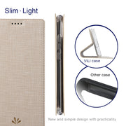 For Sharp Aquos R6 ViLi DMX Series Shockproof TPU + PU Leather Magnetic Attraction Horizontal Flip Case with Card Slot & Holder(Gold)