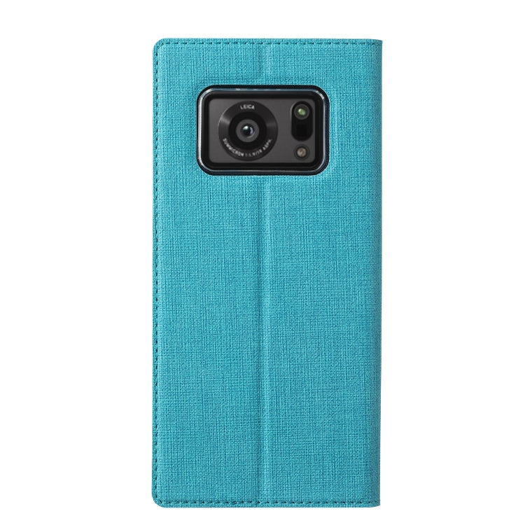 For Sharp Aquos R6 ViLi DMX Series Shockproof TPU + PU Leather Magnetic Attraction Horizontal Flip Case with Card Slot & Holder(Blue)