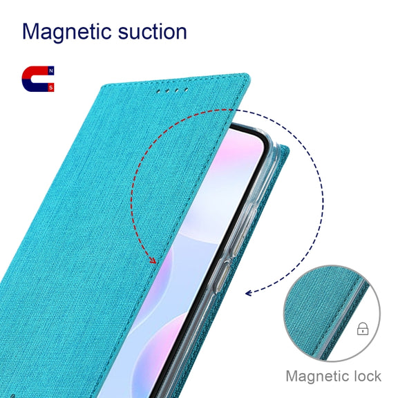 For Sharp Aquos R6 ViLi DMX Series Shockproof TPU + PU Leather Magnetic Attraction Horizontal Flip Case with Card Slot & Holder(Blue)