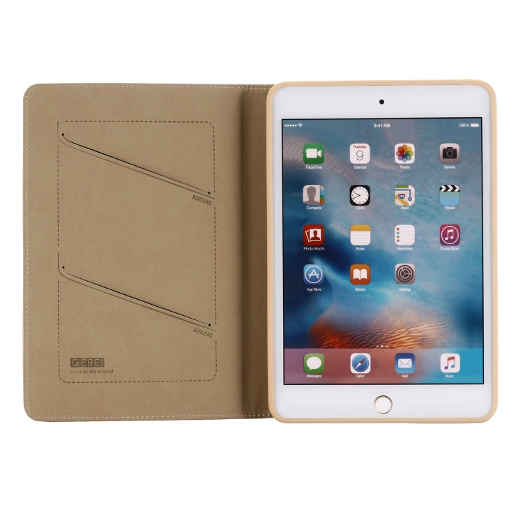 For iPad Mini 2019 & 4 & 3 & 2 & 1 GEBEI PU+TPU Horizontal Flip Protective Case with Holder & Card Slots(Gold) - free shipping - PMC Jewellery - Order now!