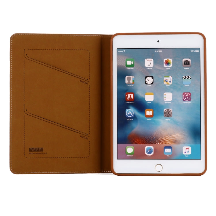 For iPad Mini 2019 & 4 & 3 & 2 & 1 GEBEI PU+TPU Horizontal Flip Protective Case with Holder & Card Slots(Brown) - free shipping - PMC Jewellery - Order now!