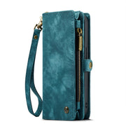For iPhone 13 Pro Max CaseMe-008 Detachable Multifunctional Horizontal Flip Leather Case with Card Slot & Holder & Zipper Wallet & Photo Frame (Blue)