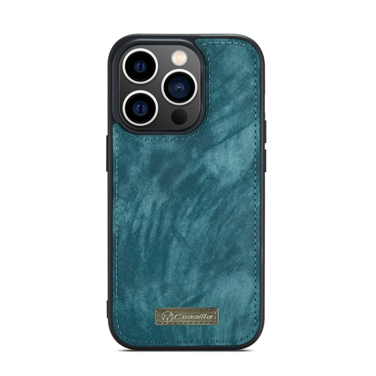 For iPhone 13 Pro Max CaseMe-008 Detachable Multifunctional Horizontal Flip Leather Case with Card Slot & Holder & Zipper Wallet & Photo Frame (Blue)