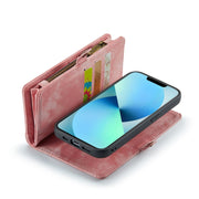 For iPhone 13 Pro Max CaseMe-008 Detachable Multifunctional Horizontal Flip Leather Case(Pink)