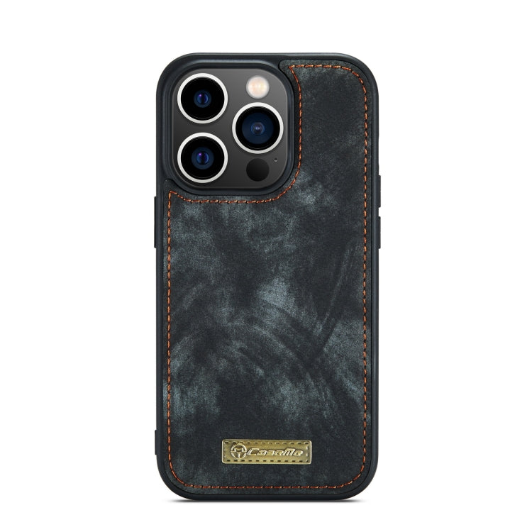 For iPhone 13 Pro CaseMe-008 Detachable Multifunctional Horizontal Flip Leather Case with Card Slot & Holder & Zipper Wallet & Photo Frame (Black)
