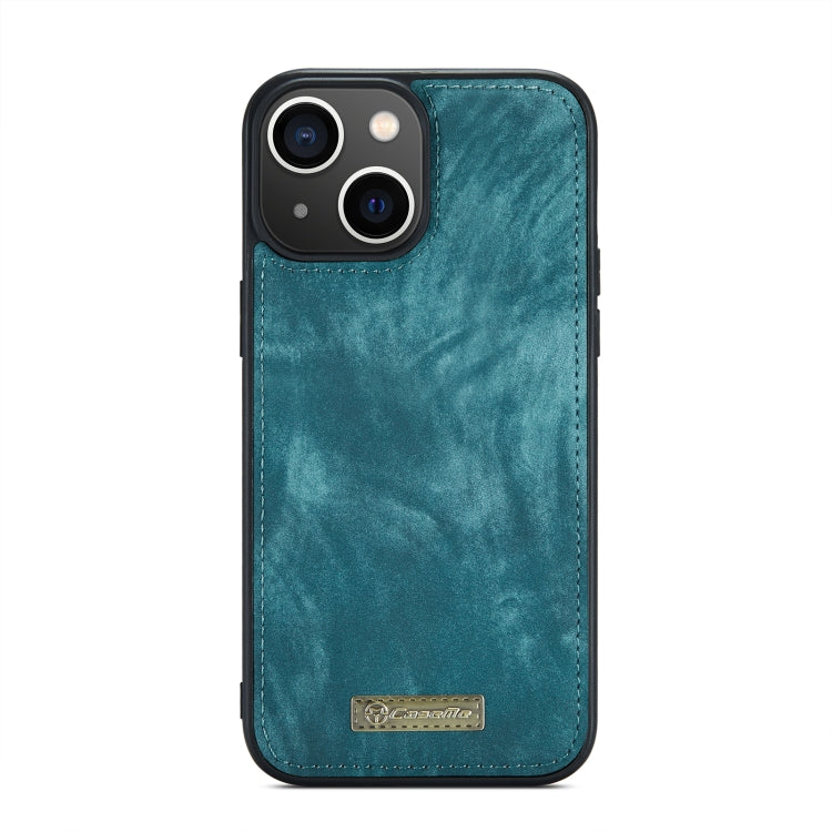 For iPhone 13 CaseMe-008 Detachable Multifunctional Horizontal Flip Leather Case with Card Slot & Holder & Zipper Wallet & Photo Frame(Blue)