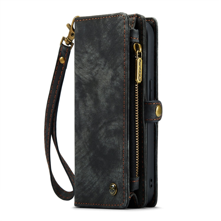 For iPhone 13 mini CaseMe-008 Detachable Multifunctional Horizontal Flip Leather Case with Card Slot & Holder & Zipper Wallet & Photo Frame (Black)