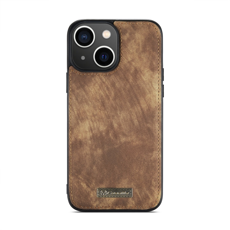 For iPhone 13 mini CaseMe-008 Detachable Multifunctional Horizontal Flip Leather Case with Card Slot & Holder & Zipper Wallet & Photo Frame (Brown)
