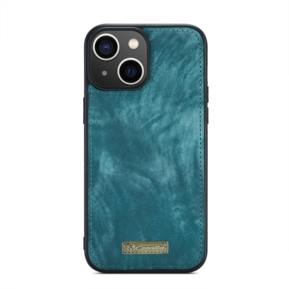For iPhone 13 mini CaseMe-008 Detachable Multifunctional Horizontal Flip Leather Case with Card Slot & Holder & Zipper Wallet & Photo Frame (Blue)