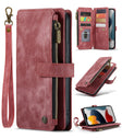 For iPhone 13 Pro Max CaseMe-C30 PU + TPU Multifunctional Horizontal Flip Leather Case with Holder & Card Slot & Wallet & Zipper Pocket (Red) - free shipping - PMC Jewellery - Order now!