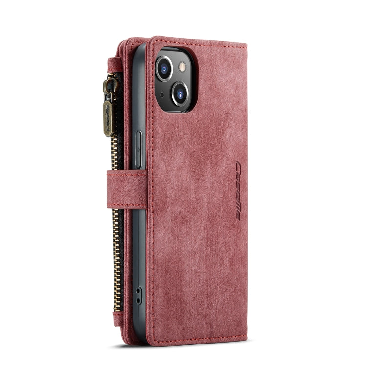 For iPhone 13 CaseMe-C30 PU + TPU Multifunctional Horizontal Flip Leather Case with Holder & Card Slot & Wallet & Zipper Pocket(Red) - iPhone 13 Cases by CaseMe | Online Shopping South Africa | PMC Jewellery | Buy Now Pay Later Mobicred