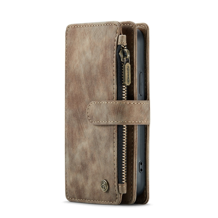 For iPhone 13 mini CaseMe-C30 PU + TPU Multifunctional Horizontal Flip Leather Case with Holder & Card Slot & Wallet & Zipper Pocket (Brown) - free shipping - PMC Jewellery - Order now!