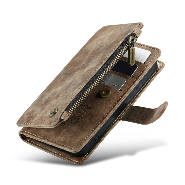 For iPhone 13 mini CaseMe-C30 PU + TPU Multifunctional Horizontal Flip Leather Case with Holder & Card Slot & Wallet & Zipper Pocket (Brown) - free shipping - PMC Jewellery - Order now!