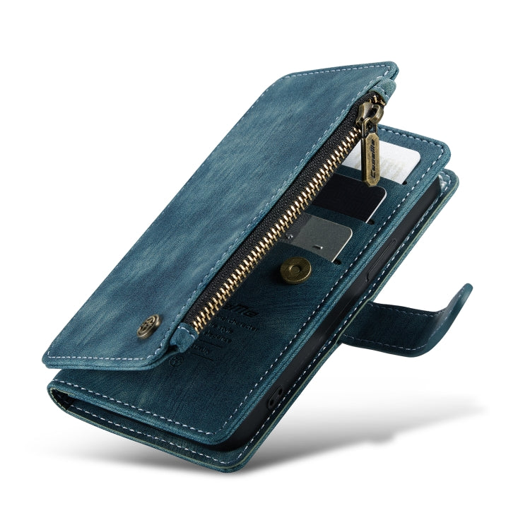 For iPhone 13 mini CaseMe-C30 PU + TPU Multifunctional Horizontal Flip Leather Case with Holder & Card Slot & Wallet & Zipper Pocket (Blue)