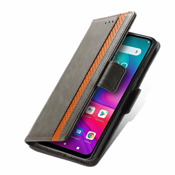 For Doogee X96 Pro CaseNeo Business Splicing Dual Magnetic Buckle Horizontal Flip PU Leather Case with Holder & Card Slots & Wallet(Grey)