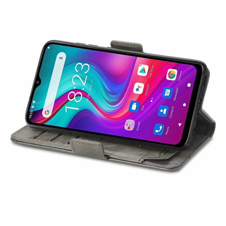 For Doogee X96 Pro CaseNeo Business Splicing Dual Magnetic Buckle Horizontal Flip PU Leather Case with Holder & Card Slots & Wallet(Grey)