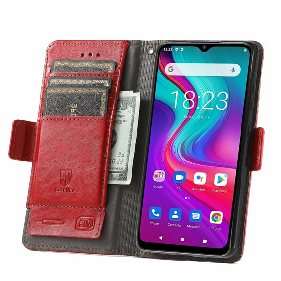 For Doogee X96 Pro CaseNeo Business Splicing Dual Magnetic Buckle Horizontal Flip PU Leather Case with Holder & Card Slots & Wallet(Red)