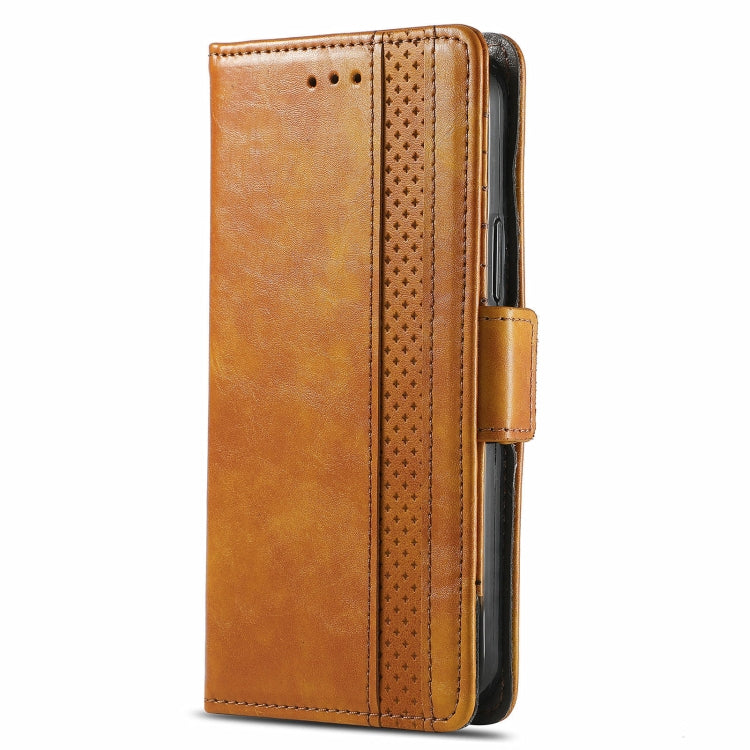 For Doogee X96 Pro CaseNeo Business Splicing Dual Magnetic Buckle Horizontal Flip PU Leather Case with Holder & Card Slots & Wallet(Khaki)