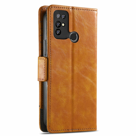 For Doogee X96 Pro CaseNeo Business Splicing Dual Magnetic Buckle Horizontal Flip PU Leather Case with Holder & Card Slots & Wallet(Khaki)