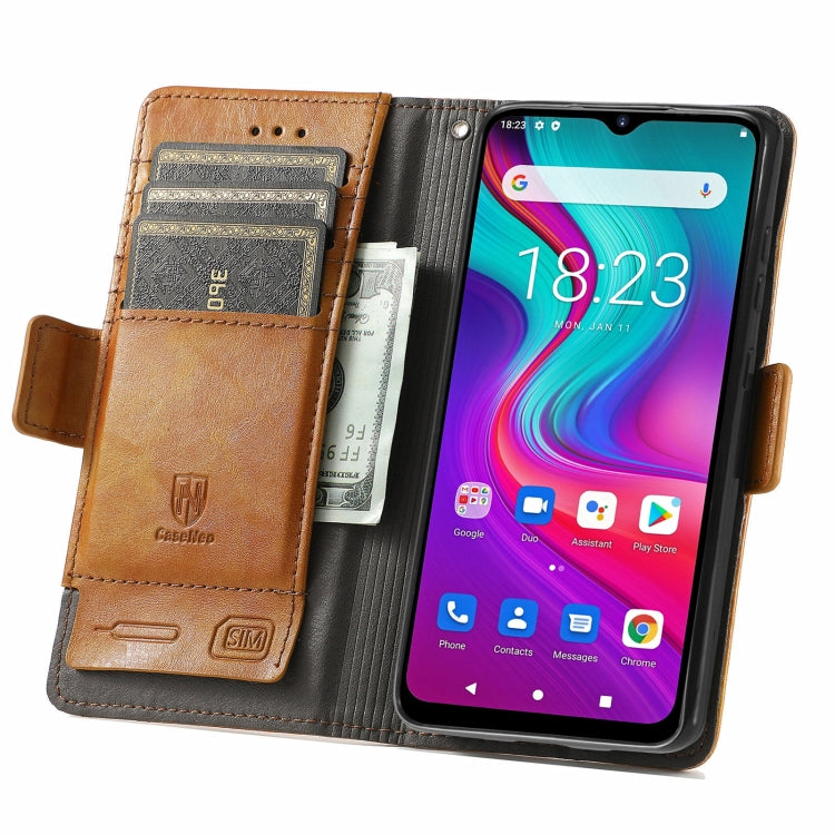 For Doogee X96 Pro CaseNeo Business Splicing Dual Magnetic Buckle Horizontal Flip PU Leather Case with Holder & Card Slots & Wallet(Khaki)