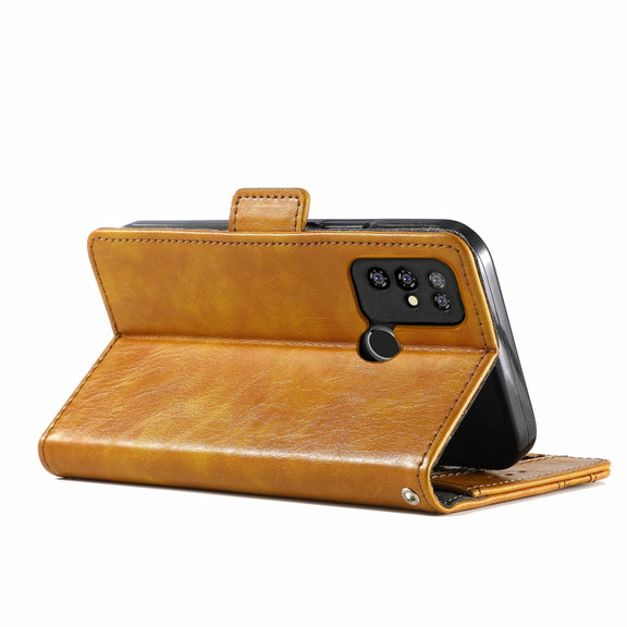 For Doogee X96 Pro CaseNeo Business Splicing Dual Magnetic Buckle Horizontal Flip PU Leather Case with Holder & Card Slots & Wallet(Khaki)