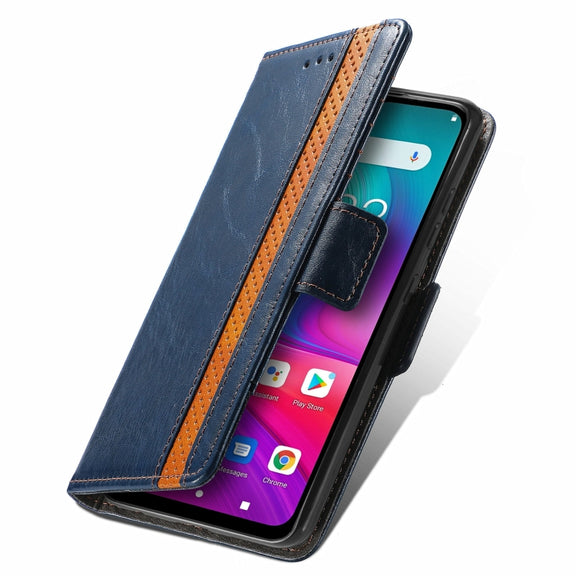 For Doogee X96 Pro CaseNeo Business Splicing Dual Magnetic Buckle Horizontal Flip PU Leather Case with Holder & Card Slots & Wallet(Blue)