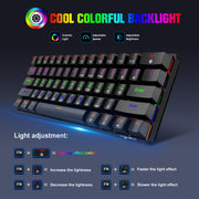 HXSJ L800 61 Keys Bluetooth 5.0 / 2.4G Wireless / Type-C Wired Three Modes Blue Shaft Mechanical Keyboard(White)
