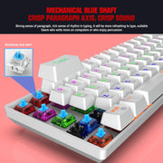 HXSJ L800 61 Keys Bluetooth 5.0 / 2.4G Wireless / Type-C Wired Three Modes Blue Shaft Mechanical Keyboard(White)